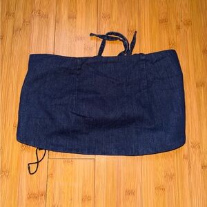 Zara Blue Bandeau strapless open back tie blue Top